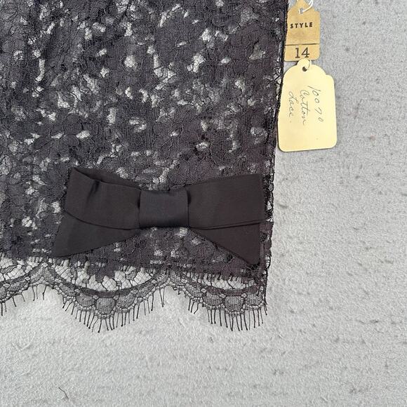 50s Frederick’s of Hollywood Black Sheer Cotton Lace Tank Top Small‎ Burlesque - Picture 4 of 16